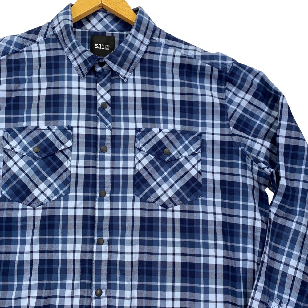 5.11 Tactical LS Plaid Utility Shirt Mens XL Snap Front Long Sleeve 72530 Cotton